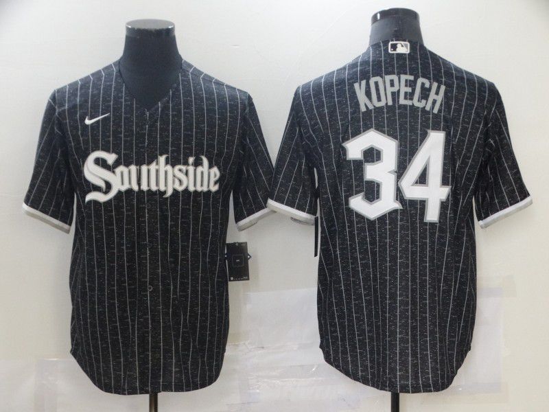 Men Chicago White Sox #34 Kopech City Edition Black Game Nike 2021 MLB Jerseys